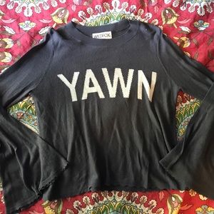 Wildfox YAWN bell sleeve sweater